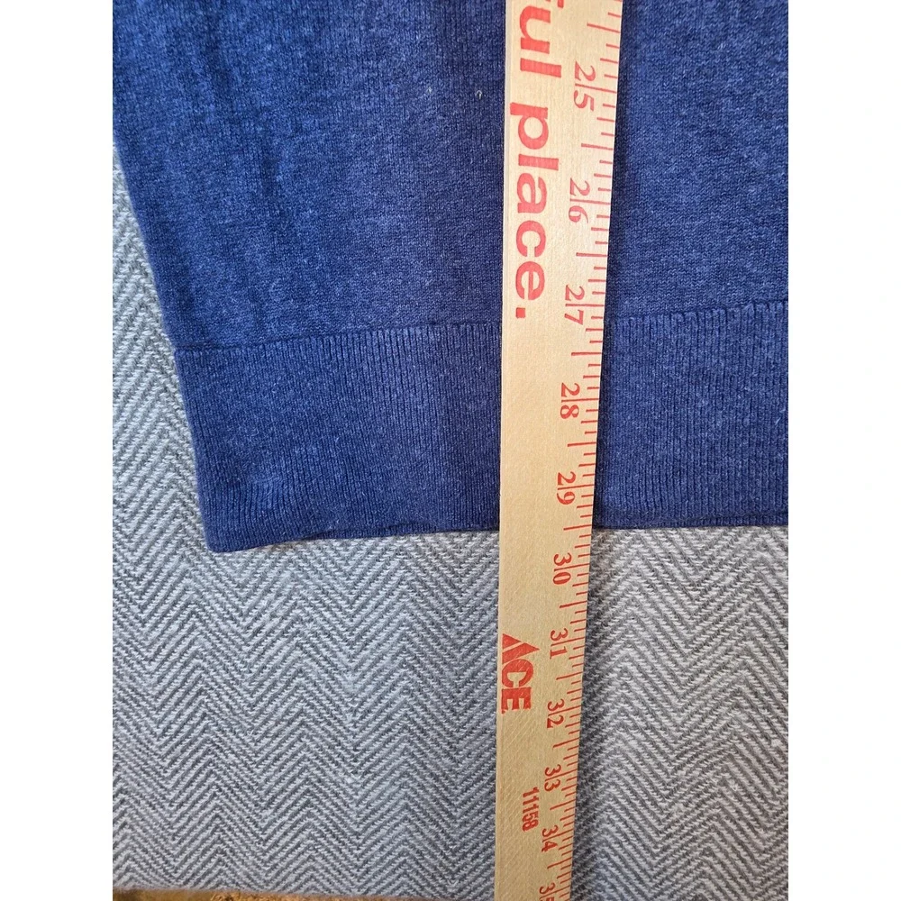 Banana Republic Mens Blue Heathered Crewneck Knit Sweater Ribbed Trim Size XL
